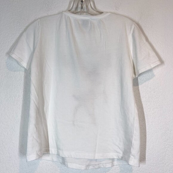 Zara Disney Bambi T-Shirt Tee Embroidered White Cross Stitch Medium - Picture 4 of 7